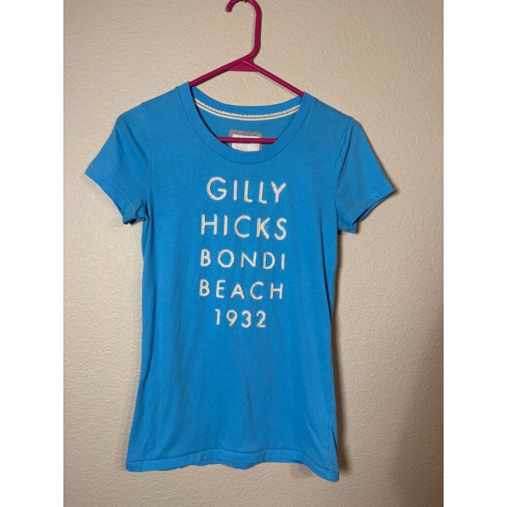 Gilly Hicks Bondi Beach 1932 Blue Graphic Tee T-Shirt Large